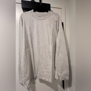 Essentials Cream Heather Long Sleeve Tee
